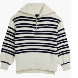 River Island Half Zip Sweater Navy Size Medium